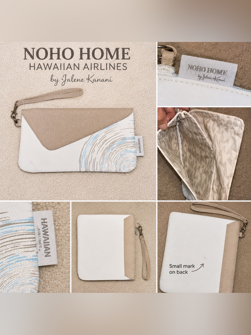Noho Home Hawaiian Airlines Wristlet Travel Pouch Clutch
